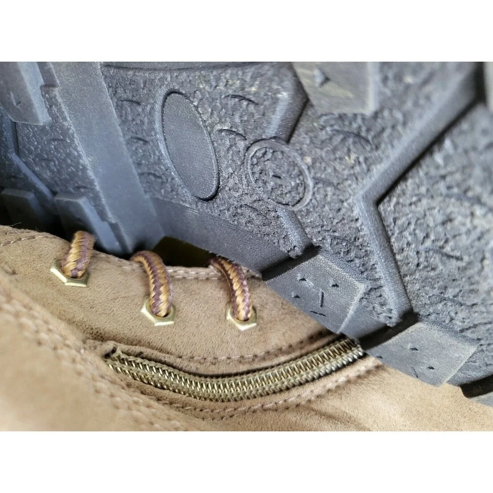 Kohl's Catybee Wheat Girls Combat Boots Leopard Tongue Size‎ 4 Med Side Zip